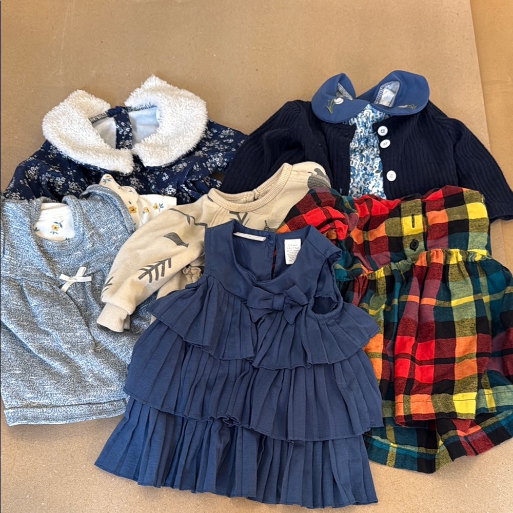 Bundle of 6 Fall/Winter Baby Dresses, size 3-6 mo